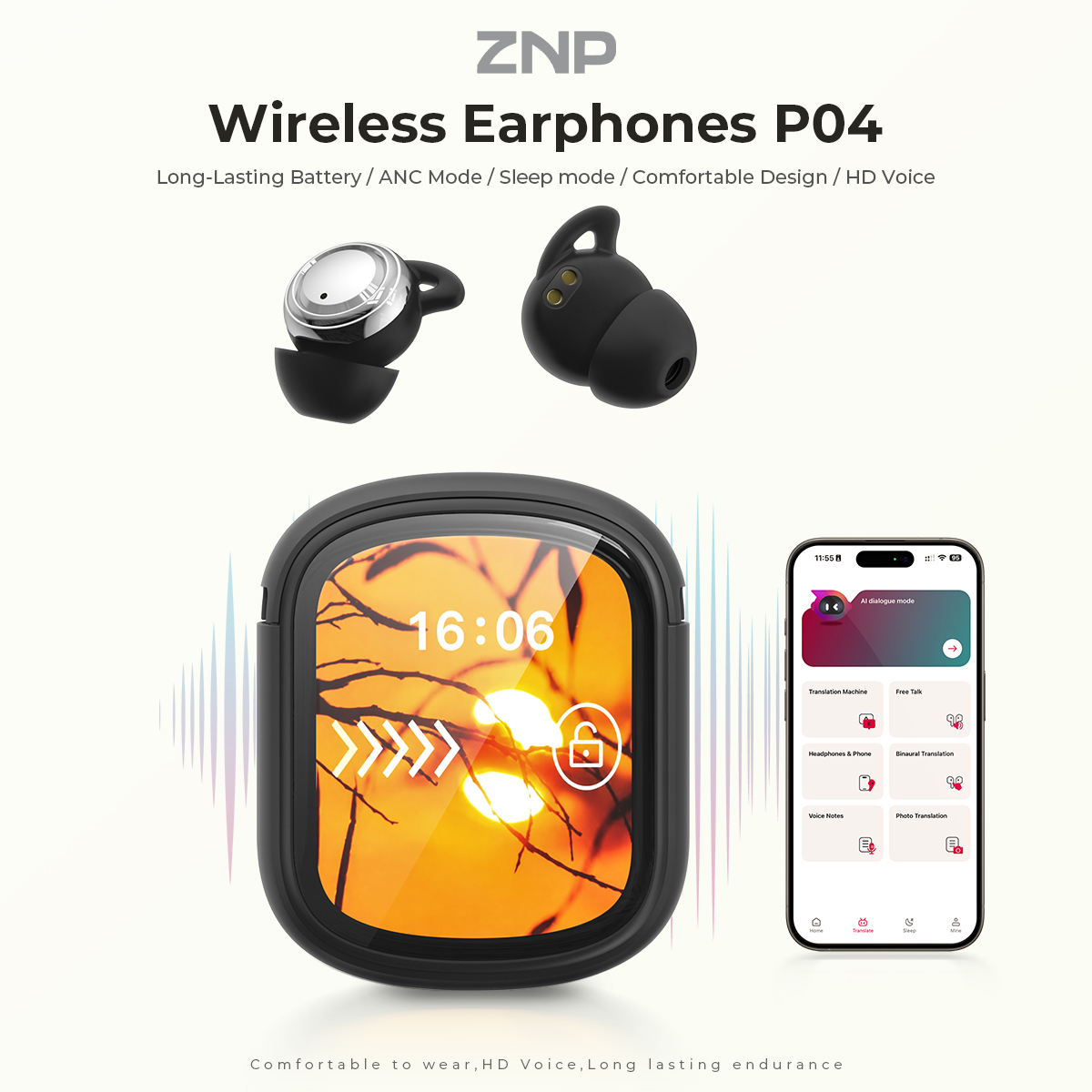 ZNP P04 Sleeping Aid Earbuds A - đánh giá và giá Earbuds Charging Case